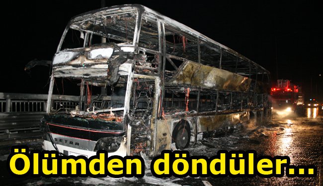 2 katlı otobüs cayır cayır yandı...