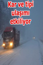 Bolu dağında kar ve tipi ulaşımı felç  etti
