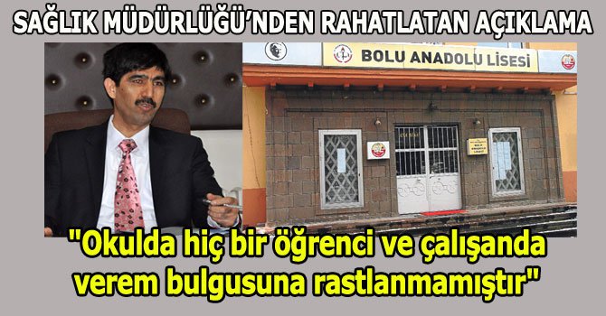 Bolu İl Sağlık Müdürlüğünden Verem açıklaması