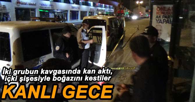 ALKOL ŞİŞESİNİ BOYNUNA SAPLADI