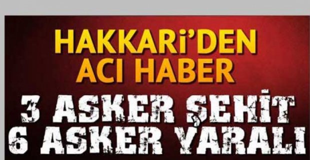 HAKKARİ'DEN ACI HABER GELDİ