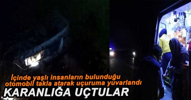 OTOMOBİL TAKLA ATTI: 5 YARALI