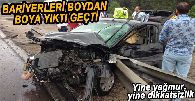 TEM'DE YAĞMUR KAZASI, 1 YARALI