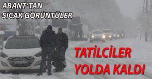 ABANT YOLUNDA ONLARCA TATİLCİ YOLDA KALDI! 