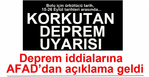 AFAD'DAN DEPREM İDDİALARINA YANIT GELDİ