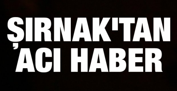 ŞIRNAK'TAN ACI HABER