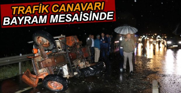 TRAKTÖR VE KAMYONET ÇARPIŞTI