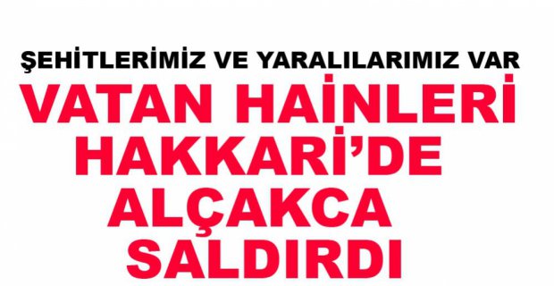 HAİNLER SALDIRDI, ŞEHİTLERİMİZ VAR