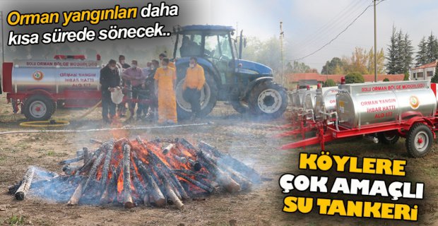 KÖYLERE ÇOK AMAÇLI SU TANKERİ DAĞITILDI