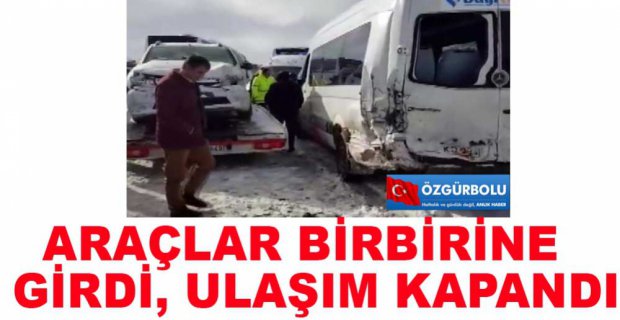 ZİNCİRLEME KAZA OLDU, YOL KAPANDI