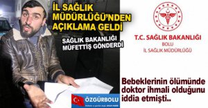 İL SAĞLIK MÜDÜRLÜĞÜ'NDEN AÇIKLAMA...