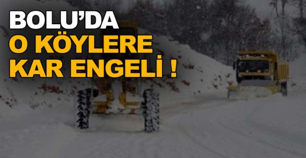 BOLU'DA KÖY YOLLARINA KAR ENGELİ
