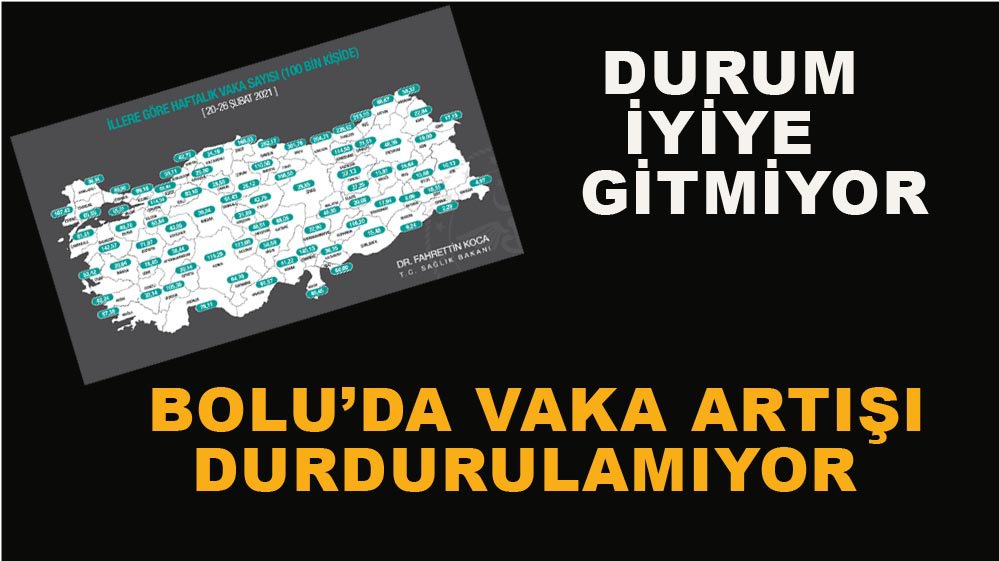 BOLU'DA ÜÇ HAFTADA VAKA SAYISI ÜÇE KATLANDI