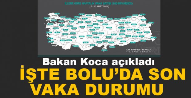 BOLU'NUN VAKA TABLOSU AÇIKLANDI