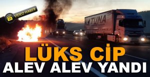 BOLU'DA LÜKS CİP ALEV ALEV YANDI