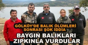 GÖLKÖY'DE KIYIYA VURAN BALIKLARI ZIPKINLA VURANLAR YAKALANDI