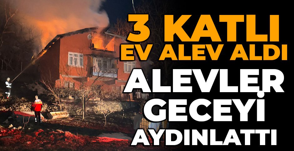 3 KATLI EV ALEVLERE TESLİM OLDU...