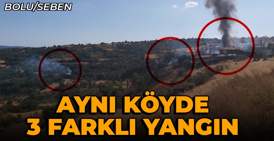 BOLU'DA AYNI KÖYDE 3 FARKLI NOKTADA YANGIN...