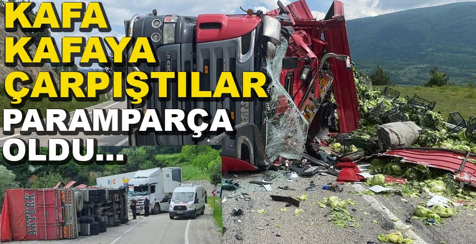 İKİ TIR ÇARPIŞTI, 1 YARALI....