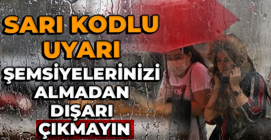 SARI KODLU UYARI ŞEMSİYELERİNİZİ ALMADAN DIŞARI ÇIKMAYIN