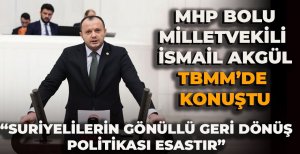 MHP BOLU MİLLETVEKİLİ İSMAİL AKGÜL TBMM'DE KONUŞTU “SURİYELİLERİN GÖNÜLLÜ GERİ DÖNÜŞ POLİTİKASI ESASTIR” 