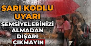 SARI KODLU UYARI ŞEMSİYELERİNİZİ ALMADAN DIŞARI ÇIKMAYIN 