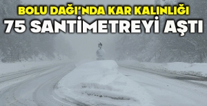 BOLU DAĞI'NDA KAR KALINLIĞI 75 SANTİMETREYİ AŞTI