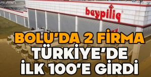 BOLU'DA 2 FİRMA TÜRKİYE'DE İLK 100'E GİRDİ