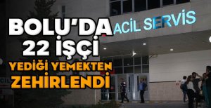 BOLU'DA 22 İŞÇİ YEDİĞİ YEMEKTEN ZEHİRLENDİ