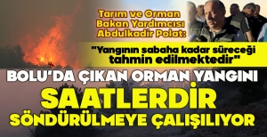 BOLU'DA ÇIKAN ORMAN YANGINI SAATLERDİR  SÖNDÜRÜLMEYE ÇALIŞILIYOR