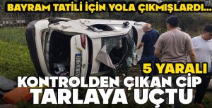 BOLU'DA FECİ KAZA... LÜKS CİP HURDAYA DÖNDÜ... 5 YARALI
