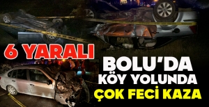 BOLU'DA KÖY YOLUNDA ÇOK FECİ KAZA: 6 YARALI 