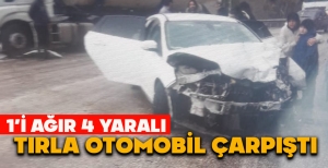 BOLU'DA TIRLA OTOMOBİL ÇARPIŞTI: 1'İ AĞIR 4 YARALI