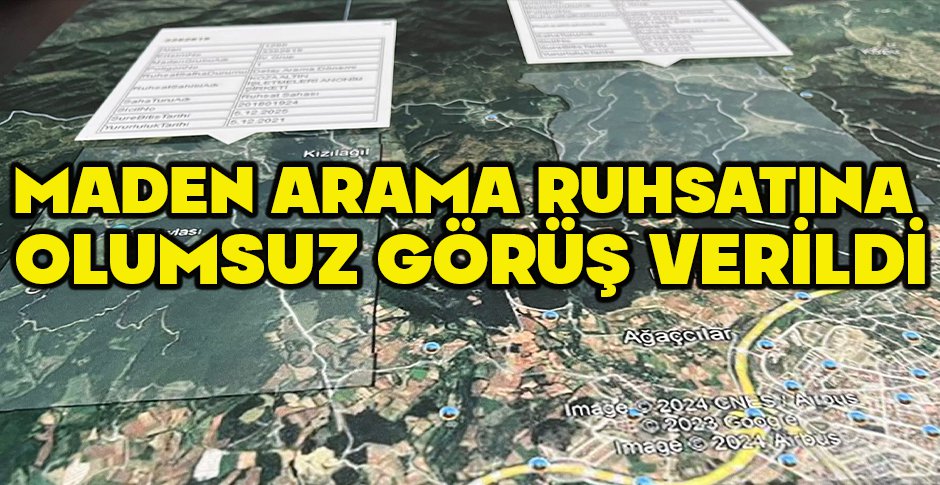 BOLU'DA MADEN ARAMA RUHSATINA OLUMSUZ GÖRÜŞ VERİLDİ