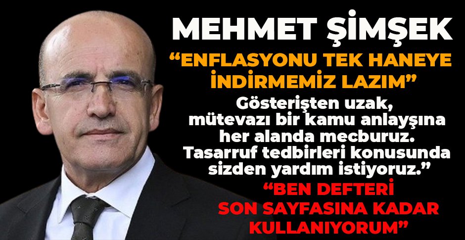 MEHMET ŞİMŞEK'TEN TASARRUF ÇAĞRISI 