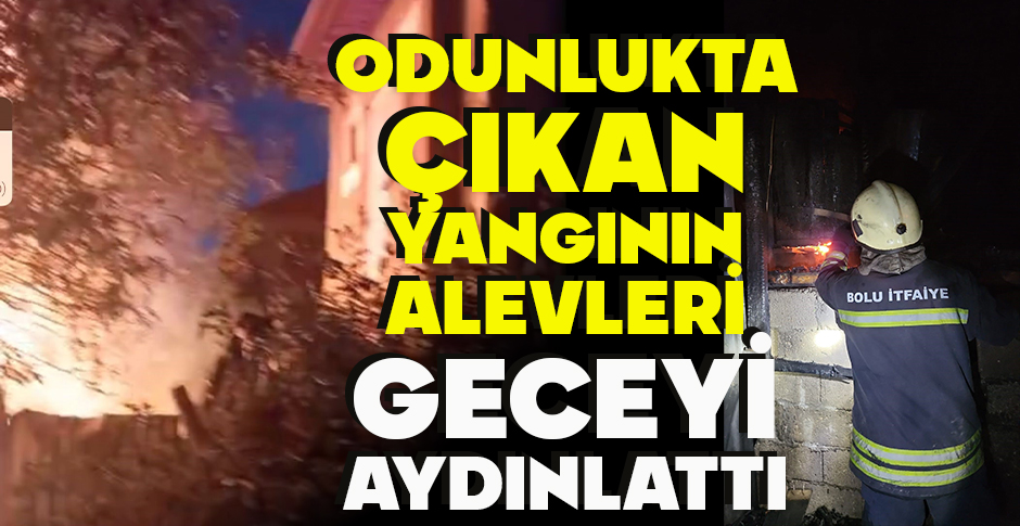 ODUNLUKTA ÇIKAN YANGININ ALEVLERİ GECEYİ AYDINLATTI