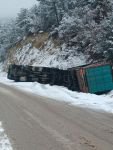 TAVUK YÜKLÜ KAMYON DEVRİLDİ: 1 YARALI