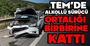 TEM'DE ALKOLLÜ SÜRÜCÜ ORTALIĞI BİRBİRİNE KATTI 