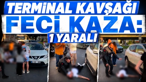TERMİNAL KAVŞAĞI FECİ KAZA:1YARALI