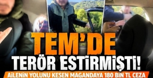 TEM'DE TERÖR ESTİRMİŞTİ! AİLENİN YOLUNU KESEN MAGANDAYA 180 BİN TL CEZA